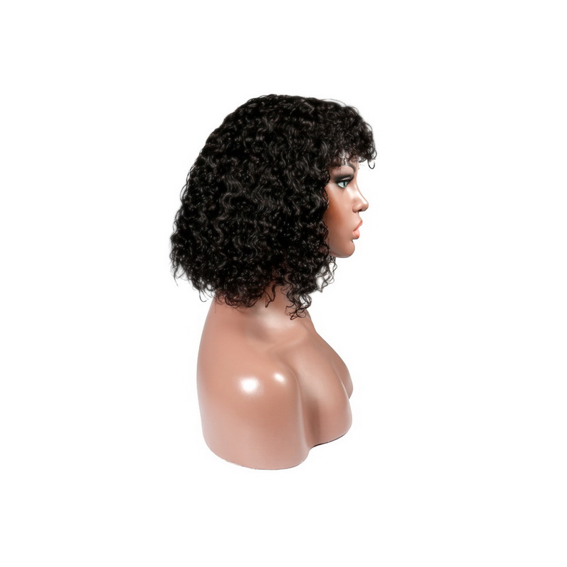 Deep Wave Wig With Bangs Machine-made Wig For Black Women - 图片 6